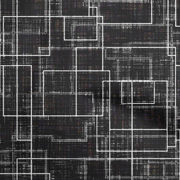 oneOone Polyester Spandex Black Fabric Geometric Sewing Craft Projects Fabric Prints By Yard 56 Inch Wide-SG