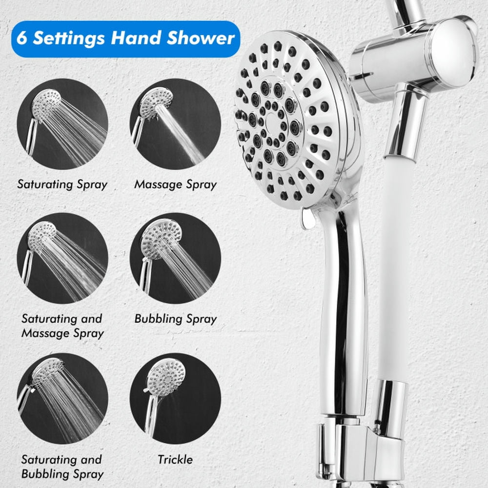 Finihen Shower Head, Switchable Shower Head Combo, High Pressure Combo Handheld Shower Head, White Finihen Shower Head, Switchable Shower Head Combo, High Pressure Combo Handheld Shower Head, White