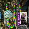thumbnail image 5 of Welcome Mardi Gras Black Cat Decorative Garden Flag, Purple Mask Fleur de Lis New Orleans Carnival Yard Lawn Outside Decor, Beads Masquerade Holiday Outdoor Home Decoration Double Sided, 5 of 10