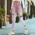 thumbnail image 4 of Renewold Dragonfly Peach Blossom Womens Yoga Pants with Pockets High Waisted Womens Leggings Fashion Exercise Yoga Leggings Lightweight Activewear Printed Ankle Leggings, XS, 4 of 8