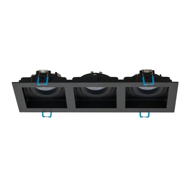 Estevez Luminario Empotrable CARDAN Negro 3 Luces para Techo con Portalámparas GX5.3 MR16 IP20