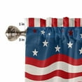 thumbnail image 5 of Independence Day USA National Flag Curtain Valances for Kitchen Windows,Rod Pocket Short Valance Red and Blue Star Stripe on Flax Window Treatment for Living Room Bathroom Bedroom,42" x 18"-1 Panel, 5 of 7