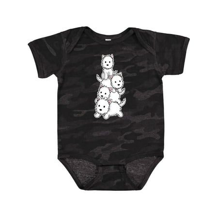 

Inktastic Kawaii Westie Stack Gift Baby Boy or Baby Girl Bodysuit