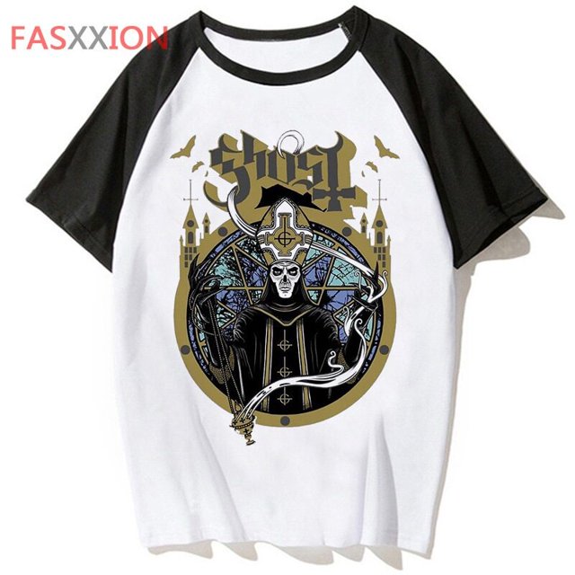 Ghost Band Tee Mujer Divertido Diseñador Y2K top girl 2000s anime Ropa