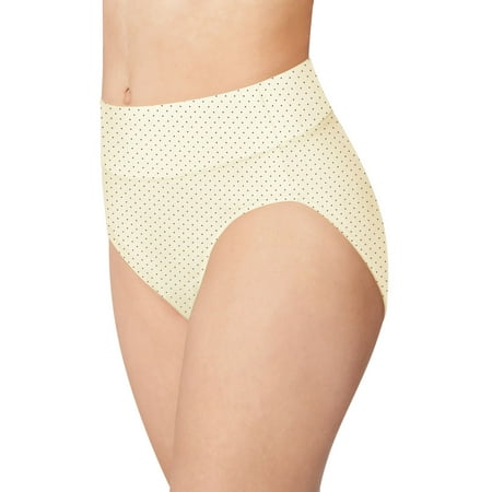 - Bali Womens Passion for Comfort Hi-Cut Panty, 9, Whisper White Micro Dot