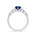 thumbnail image 2 of ANGARA Lab Grown 1.2 Ct Blue Sapphire Diamond Engagement Ring for Women in 14K White Gold (Size-6.5mm) | September Birthstone, Anniversary, Jewelry Gift for Women | Lab-Grown Blue Sapphire Ring, 2 of 8