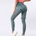 thumbnail image 5 of OSOLU Women's Sports Yoga Pants Workout Leggings High Waist Pant Athletic Yoga Elastic Fashion Pants Workout Stretchy Running Tummy Control Joggers Bottoms Green L, 5 of 5