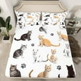 thumbnail image 2 of Erosebridal Cute Cat Kitten Sheet Set Twin , Pet Paws Bedding Sets Twin Size, Animal Themed Bedroom Decoration, Breathable 3pcs, 2 of 6