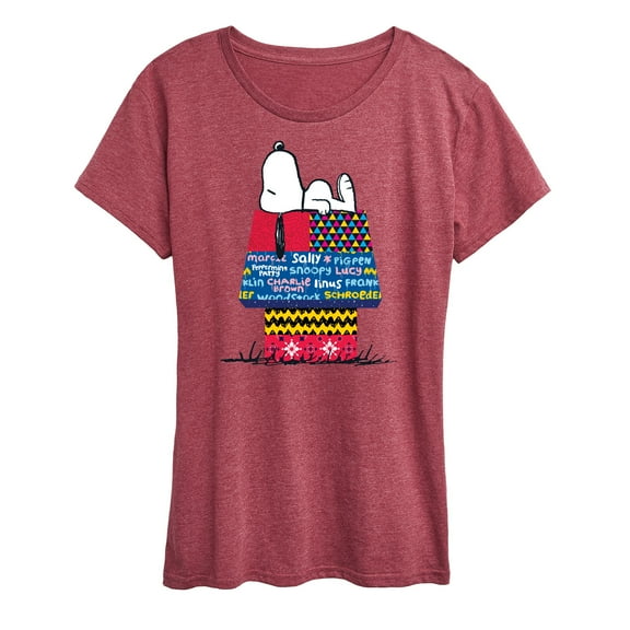 Peanuts - Snoopy Patchwork Doghouse - Women's Short Sleeve Graphic T-Shirt