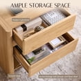 thumbnail image 3 of wow97e Modern Nightstand set of 2 for Bedroom, 25" Tall Wood End Table with Charging Station& Open Shelf , Bedside Table w/Rounded Corner Design for Bedroom, Living Room, 3 of 8