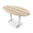 Blonde Surfside Ash w/Silver Base, variant on Oval Bistro Height Meeting Table T-Shaped Metal Base 46x72 Bar Table