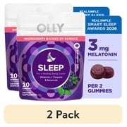 (2 pack) OLLY Sleep Gummies for Adults, 3 mg Melatonin, Restful Sleep Support, 10 Count