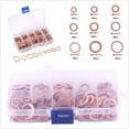 thumbnail image 2 of 200 Pcs Copper Washers Engine Seal Flat Ring Gasket Fastener Metric Sealing Washer Assortment Set, 2 of 4