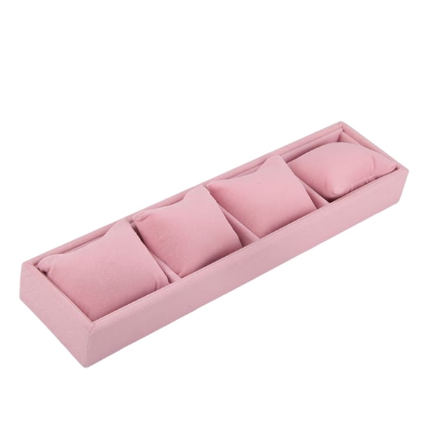 Qarigey Reloj bandeja organizador collar soporte joyería almohada titular tocador cajón organización caso para mostrador Ropa, zapatos y accesorios Miscelánea Rosa