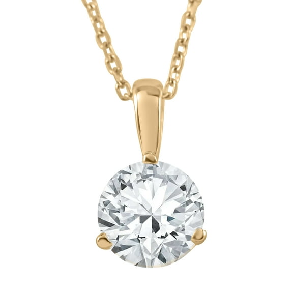 Pompeii 3/4 ct Solitaire Lab Grown Diamond Pendant in 14K Yellow Gold (F,SI1-SI2)