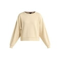thumbnail image 3 of Scoop Women's and Women's Plus Ultimate Scubaknit Cropped Sweatshirt with Drop Sleeves, Size XS-4X, 3 of 5