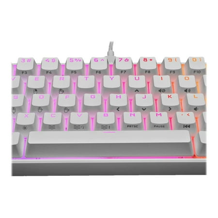 CORSAIR - K65 RGB Mini Wired 60% Mechanical Cherry MX SPEED Linear Switch Gaming Keyboard with PBT Double-Shot Keycaps - White