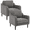 2 PACK Gray, variant on Oversized Modern Accent Armchair with Metal Legs,Comfy Accent Chair and a Half,Modern Century Single Sofa Extra Large Reading Club Chair for Living Room,Bedroom,and Apartment, Gray