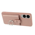 thumbnail image 3 of Compatible with Samsung Galaxy S25 Edge Wallet Phone Case,360°Rotation Finger Ring Holder Kickstand,with Card Holder,Lychee Pattern PU Leather Durable Shockproof Rugged Phone Case,Rosegold, 3 of 11