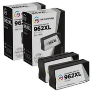 LD Products Remanufactured Replacement for HP 962XL/3JA03AN High Yield Black Ink Cartridges, Pack of 2