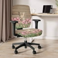 thumbnail image 5 of FKELYI Floral Rabbot Plank Pattern Office Chair Slipcover Desk Chair Cover 2 Pcs Removable Computer Chair Protective Cover Easy to Install Rotating Sweivel Chair Slipcover, 5 of 7