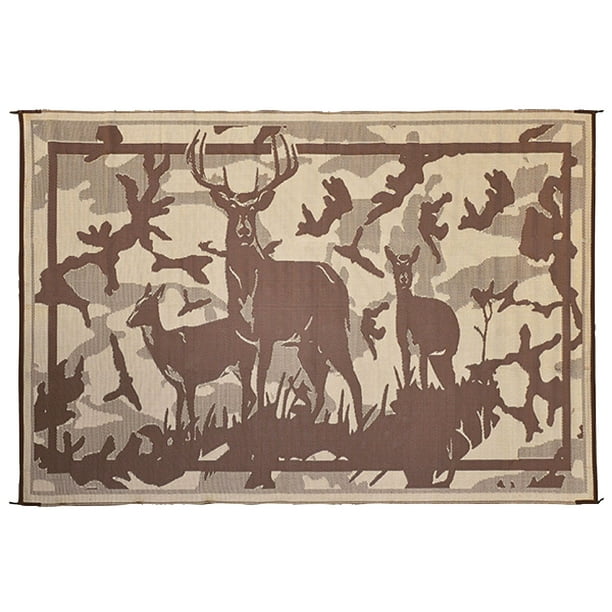 Ming S Mark Reversible 8 X 11 Camping Mat With Deer Design Com Camping Mat With Deer Design, Reversible Patio Mats 8 X 11