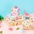 thumbnail image 3 of Gleam Adorn Dinosaur Wrapping Paper Rolls - 3 Rolls 17" x 120" Pink Dinosaur Wrapping Paper Rolls for Baby Girls Birthday Holiday Wrapping Paper Kids Dino Gift Wrap with Cutting Line, 3 of 16