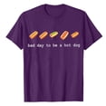 thumbnail image 5 of Public Womens Short Sleeve Graphic Tees Causal Bad Day to Be a Hot Dog Letter Printed Sleeve T-Shirts Summer Crew Neck Loose Fit Tops Shirts Purple M, 5 of 5