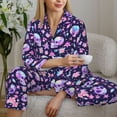 thumbnail image 6 of Daiia crystal Skull flower cool for Women's Long-Sleeved Pajama Set – Soft & Comfortable Sleepwear Button-Up Pajamas Cozy Lounge Wear-X-Large, 6 of 7