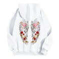thumbnail image 4 of felwors Oversized Angel Wings Graphic Hoodie for Teens & Young Adults - Trendy Y2K Preppy Long Sleeve Sweatshirt with Heart & Rose Accents & Pockets(White, XXXL), 4 of 5