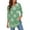 Light Green, variant on 3/4 Length Sleeve Womens Tops V Neck Tunic Shirts Loose Curved Hem Blouses Dressy Casual