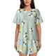 thumbnail image 1 of Fotbe Bees Conjunto de Pijama Estampado para Mujer, 2 Piezas, Ropa de Dormir con Camiseta de Manga Corta y Shorts Suaves-Large, 1 of 6