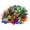 MIX 50pcs, variant on 50 mini glass gemstones, Mankara flat-bottomed marble beads, suitable for home décor, art crafts, and vase fillers (0.5 inch to 0.7 inch).