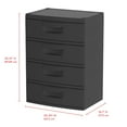 Hyper Tough 4 Drawer Plastic Garage Cabinet 18.7"D x 25.39"W x 35.31"H ...