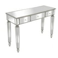 thumbnail image 6 of IVV Modern 3-Drawers Mirrored Computer Desk Dressing Table for Bedroom, Antique Silver, 6 of 10