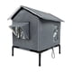 thumbnail image 1 of Casa para gatos al aire libre, refugio para gatitos, resistente al viento, a la intemperie, aislada, con patas elevadas gris, 1 of 9