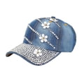 thumbnail image 2 of VLOOCKLW Men Quick Dry Baseball Cap Studded Rhinestone Crystals Adjustable Ponytail Mesh Baseball Cap Shiny Bling Casual Sports Cap Breathable Sun Hat, 2 of 6