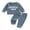 Blue, variant on Caoirhny Baby Toddler Boy Fall Clothes Set 6 12 18 24 Months 2T 3T Letter Embroidery Long Sleeve Sweatshirt Elastic Waist Pants 2 Piece Waffle Outfit