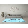 thumbnail image 3 of Ahgly Company Indoor Rectangle Abstract Light Blue Modern Area Rugs, 2' x 5', 3 of 4