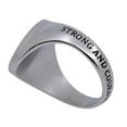 thumbnail image 3 of STRONG AND COURAGEOUS Black Signet Cross Ring, Engraved in Stainless Steel, 3 of 4
