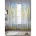 thumbnail image 5 of Yellow Blue Vintage Semi Sheer Window Curtains 84 Inches Long, Modern Abstract Art Oil Paiting Rod Pocket Voile Chiffon Curtain Light Filtering Drapes for Living Room, Kitchen, 52"x84", 2 Panels, 5 of 9