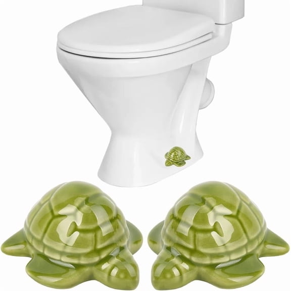 2 Pack Turtle Toilet Bolt Covers Ceramic Toilet Caps Olive Drab Sea Ocean Beach Coastal Animals Decorative Bowl Knob Cover Ornament
