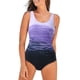 thumbnail image 1 of Traje de baño de una pieza Prolriy para mujer 2024. Traje de baño popular para mujer, chaleco con estampado de hojas y flores, cielo estrellado, teñido anudado, trajes de baño para mujer, morado, XL., 1 of 7