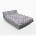 thumbnail image 2 of Ambesonne Tulips Fitted Sheet, Vintage Symmetric Flowers, King Size, Dimgray Pastel Pink, 2 of 5