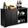 thumbnail image 1 of Costway Kitchen Storage Cabinet Sideboard Buffet Cupboard Wood Sliding Door Pantry Black, 1 of 10