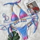 thumbnail image 3 of Trajes de baño de bikini sexy para mujer, traje de baño de bikini de triángulo con parte inferior de cristal, traje de baño halter, 3 of 7