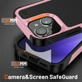 thumbnail image 3 of for iPhone 14 Back Case, Luxury Hybrid TPU + PC Shockproof Protective Slim Fit Lightweight Durable Anti-falling Thin Phone Case Cover for iPhone 14, Pink, 3 of 8