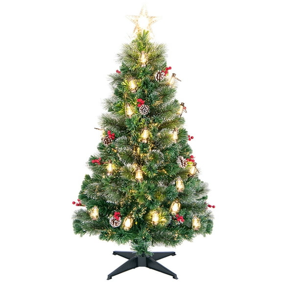 Gymax 5 FT Christmas Tree Artificial Xmas Tree w/ 8 Lighting Modes 49 Warm LED Lights