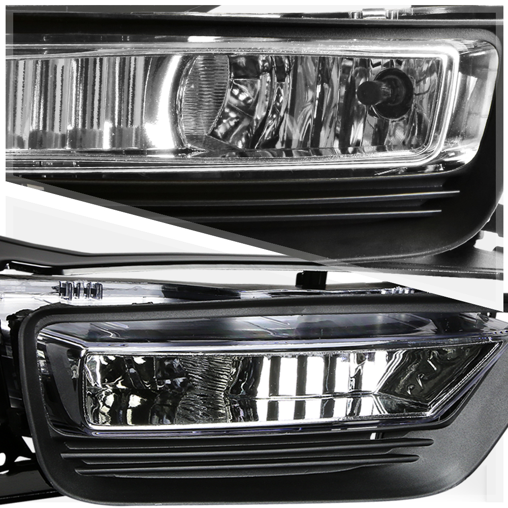 DNA Motoring For 13-15 Honda Accord Sedan Clear lens Bumper Fog Light Lamps Pair w/Wiring Harness+Switch