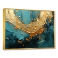 thumbnail image 2 of Designart "Desert Mirage Spiral In Gold And Turquoise II" Abstract Spirals Floater Framed Canvas Art Print, 2 of 5